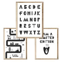 Zestaw trzech plakatów dla dzieci Alfabet Little Explorer