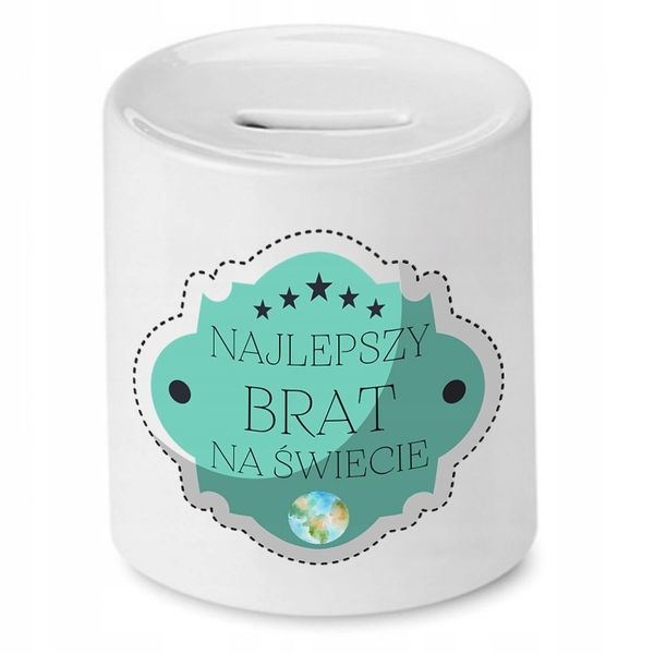 Skarbonka Dla Brata Najlepszy Na Świecie Prezent Z Nadrukiem Ze Zdjęciem zdjęcie 1