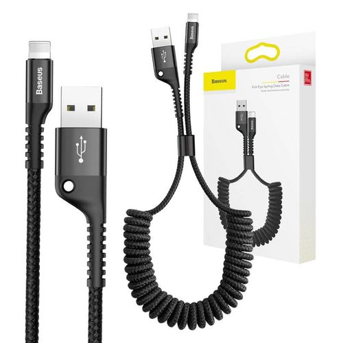 Kabel sprężynowy Lightning Baseus Spring 1m 2A (czarny) na Arena.pl