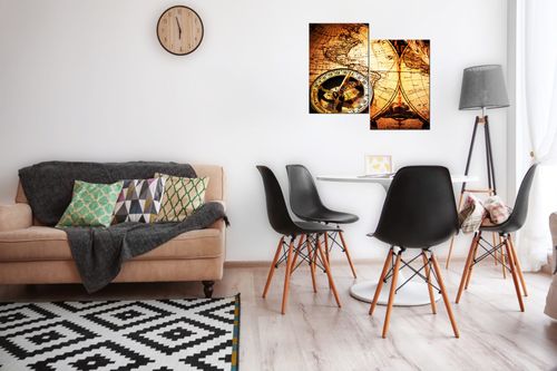 Foto Obraz 80X70 Stara Mapa Świata na Arena.pl