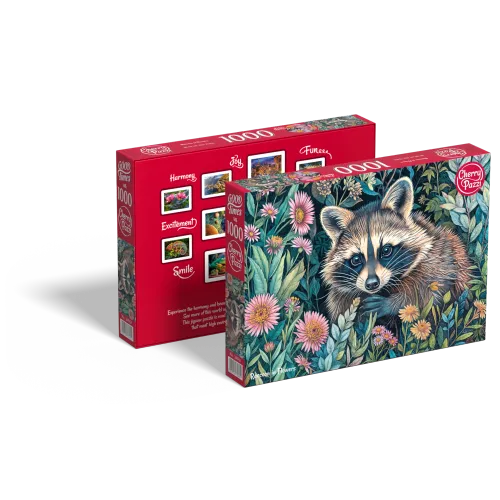 Puzzle 1000 elementów. Szop pracz w kwiatach 30851 na Arena.pl