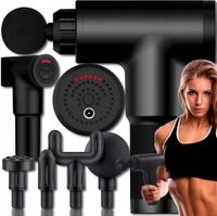 PISTOLET DO MASAŻU CIAŁA MASAŻER RĘCZNY WIBRACYJNY DO MIĘŚNI MOCNY ZESTAW