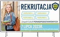 BANER REKLAMOWY 130x80cm projekt w cenie oczkowany RKRUTACJA DO SZKOŁY