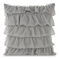 Poszewka w stylu boho zdobiona frędzlami DAISY 45X45 stalowa