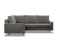 Duży narożnik, lewy, MILO, velvet, 223x172x92 cm, jasny szary | TYLETEGOTU