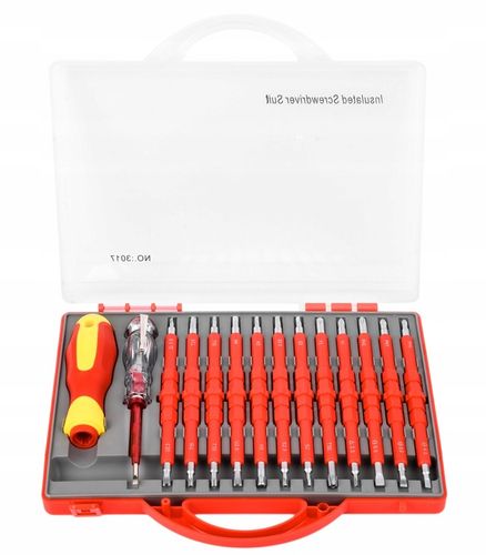 ZESTAW WKRĘTAKÓW ŚRUBOKRĘTY IZOLOWANE 25 ROZMIARÓW + WALIZKA DLA na Arena.pl