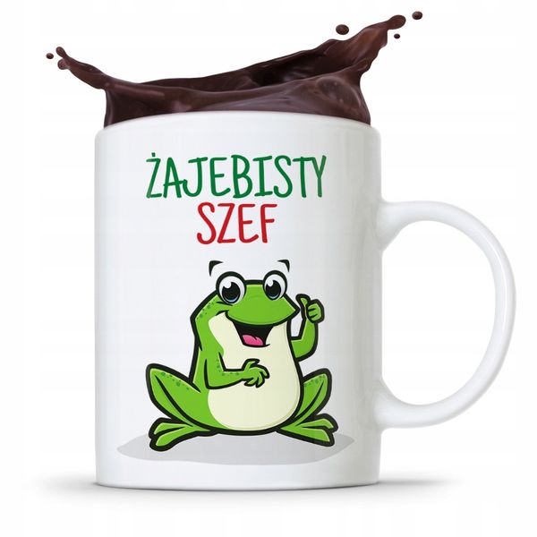 Kubek Prezent Dla Szefa Żajebisty Szef Z Nadrukiem Ze Zdjęciem zdjęcie 1