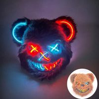Maska LED Krwawa Futrzana Niedźwiedzia Kolor: Bear 3