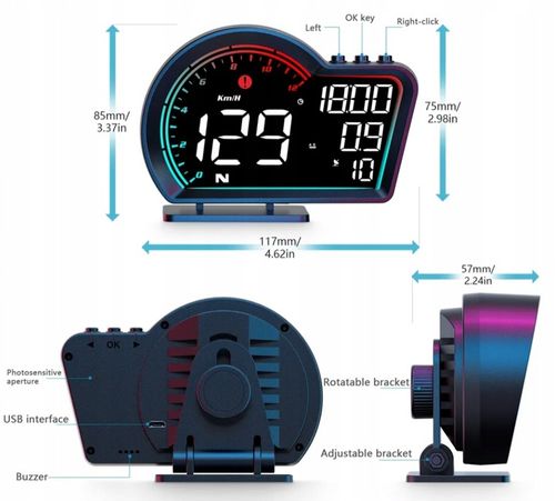 G16 Hud Cyfrowy prędkościomierz GPS do uniwersalnego wyświetlacza na Arena.pl