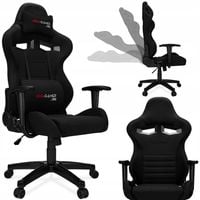 FOTEL GAMINGOWY PRO-GAMER by Yumisu AGURI PLUS MATERIAŁ CZARNY TKANINA