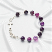 Bransoletka Agat Fioletowy 8Mm.