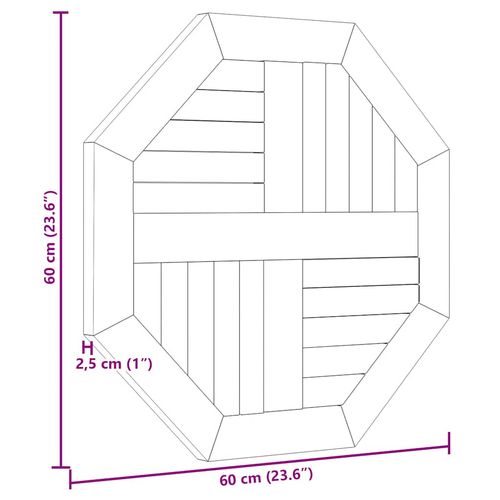 Blat do stolika, 60x60x2,5 cm, ośmiokątny, lite drewno tekowe na Arena.pl