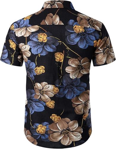 Męski Zestaw Koszula i Spodenki Kwiaty Hawajski Niebieski S Lato Wakacje na Arena.pl