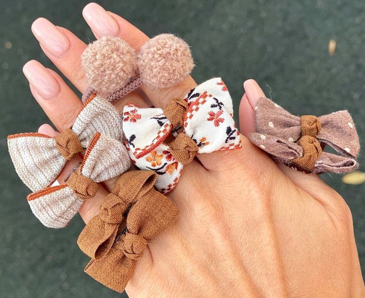 Zestaw gumek Kokard do włosów 10szt dziecięce  F97_Brąz zdjęcie 2