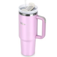 Duży Kubek Termiczny z Uchwytem Termos Podróżny Samochodowy Różowy 1,2L XXL