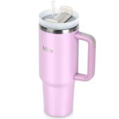 Duży Kubek Termiczny z Uchwytem Termos Podróżny Samochodowy Różowy 1,2L XXL