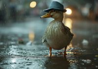 Plakat 29,7x21cm Kaczka w Kapeluszu