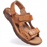 PanSzew WYGODNE Sandały Męskie ze Skóry Naturalnej POLSKIE Klapki 39-46