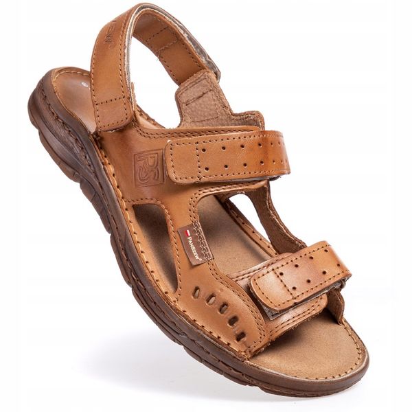 PanSzew WYGODNE Sandały Męskie ze Skóry Naturalnej POLSKIE Klapki 39-46 zdjęcie 1