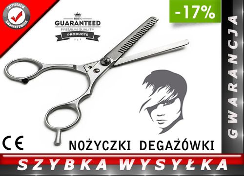 NOŻYCZKI FRYZJERSKIE DEGAŻÓWKI SILVER OSTRE JAKOŚĆ na Arena.pl