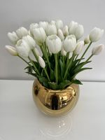 Bukiet rozkwitniętych tulipanów gumowych 7 sztuk Premium kolor BIAŁY