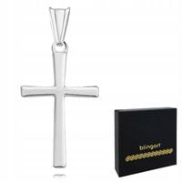 Srebrny krzyżyk męski wisiorek srebro 925 rodowany BLINGART