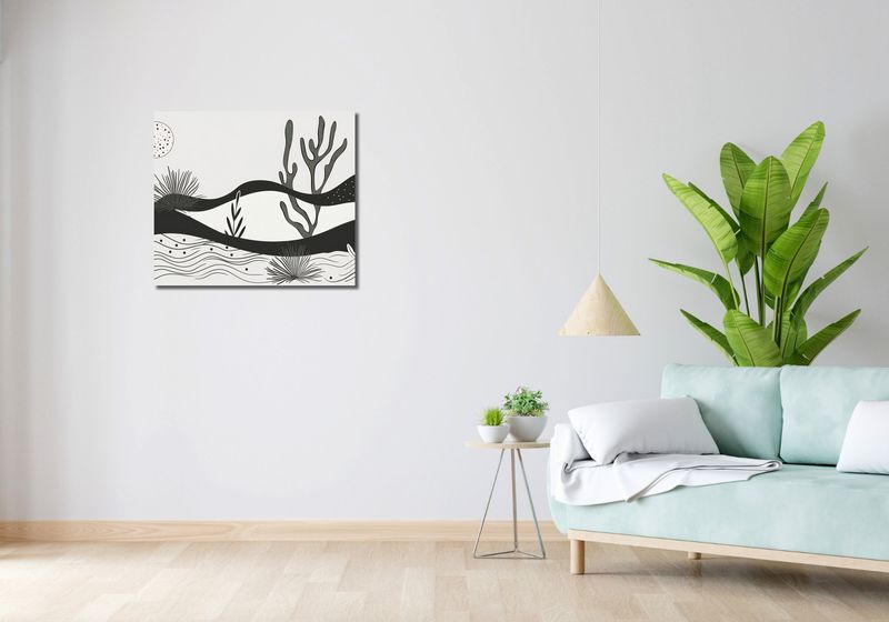 Obraz 70x60cm Ogród przy Nocy zdjęcie 2