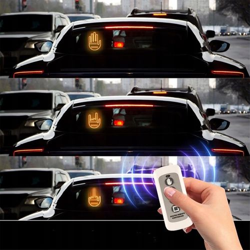 RĘKA LED NA TYLNĄ SZYBĘ SAMOCHODU SYGNALIZATOR GESTÓW ŚRODKOWY PALEC KCIUK na Arena.pl