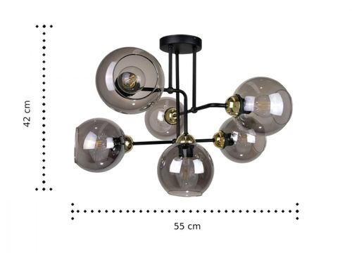 Lampa sufitowa 6xE27 COSMO BLACK/GOLD na Arena.pl