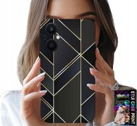 ETUI DO OPPO RENO7 LITE 5G - ZŁOTE RAMKI, ELEGANCKIE WZORY + SZKŁO