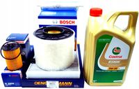 BOSCH ZESTAW FILTRÓW + 5L OLEJ CASTROL 5W30 AUDI A4 B9 A5 F5 Q5 FY 2.0 TDI