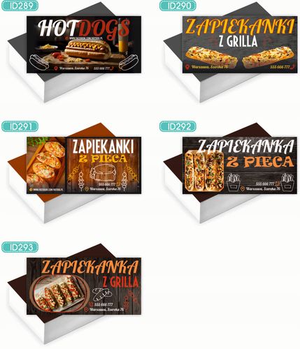 Wizytówki firmowe 200 szt RÓŻNE WZORY do wyboru BURGER CLASSIC na Arena.pl