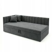 Łóżko z materacem SILEO 90/195 Tapczan jednoosobowy - szare