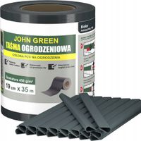 Taśma ogrodzeniowa JohnGreen antracytowa 35 m x 19 cm 450 g/m²