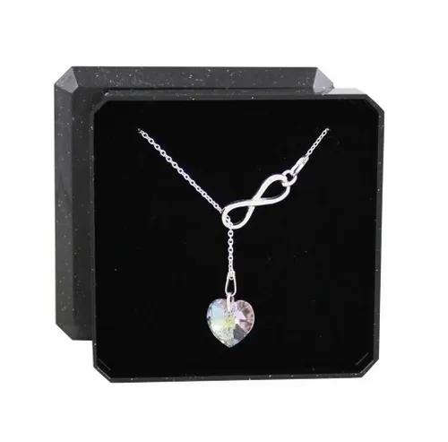 NASZYJNIK SREBRNY DAMSKI Z INFINITY SERCE SWAROVSKI *DO WYBORU łańcuszek na Arena.pl