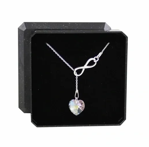 NASZYJNIK SREBRNY DAMSKI Z INFINITY SERCE SWAROVSKI *DO WYBORU łańcuszek zdjęcie 2