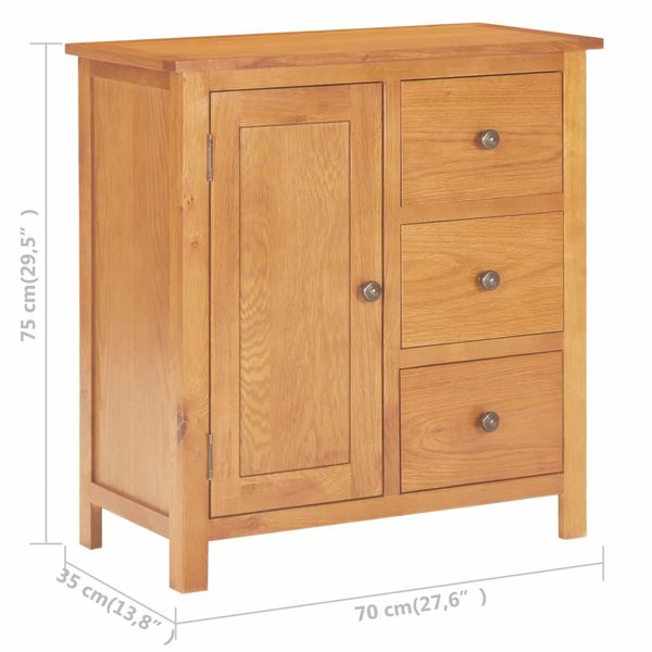 Szafka, 70 x 35 x 75 cm, lite drewno dębowe zdjęcie 8