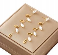 Złote kolczyki ze stali chirurgicznej 316L - Retro Boho