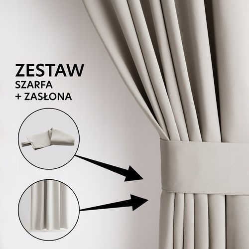 RESTILO Zasłony 90% zaciemniające 140x175 blackout j.beż na przelotkach na Arena.pl