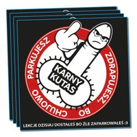 NAKLEJKI KARNE ETYKIETY KARNY KU*AS EXTRA DUŻE 7CM  trudnozrywalne