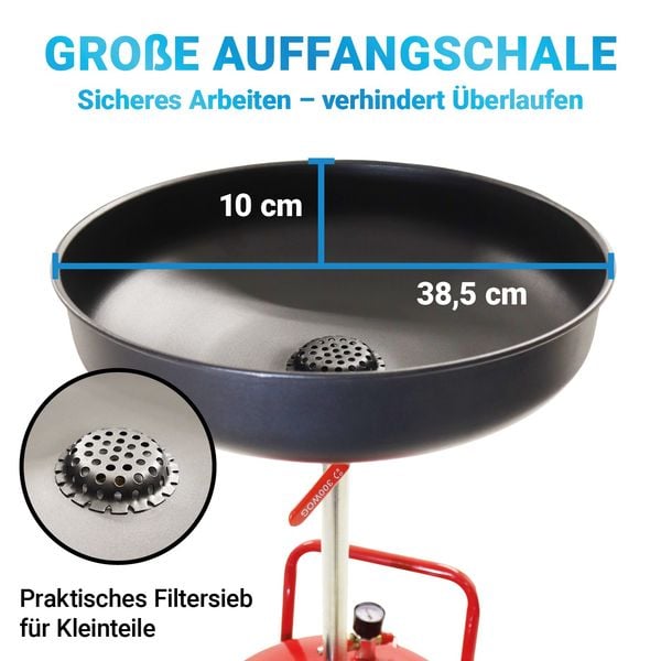 19650Mobilna czerwona zlewarka do oleju warsztatowa pojemnik 80litrów zdjęcie 4