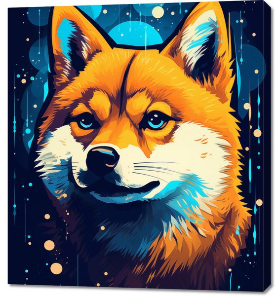 Obraz 90x100cm Lisek w Kosmosie zdjęcie 1