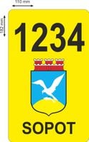 NAKLEJKI MAGNETYCZNE MAGNES oznaczenie TAXI SOPOT numer NA AUTO