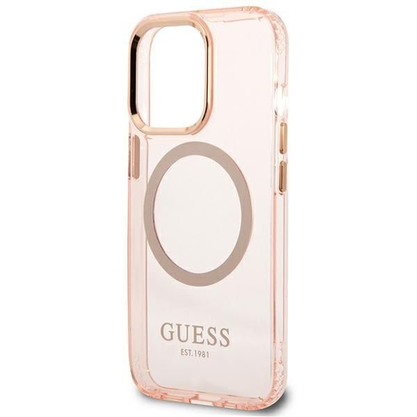 Guess GUHMP13LHTCMP iPhone 13 Pro / 13 6,1" różowy/pink hard case Gold zdjęcie 6