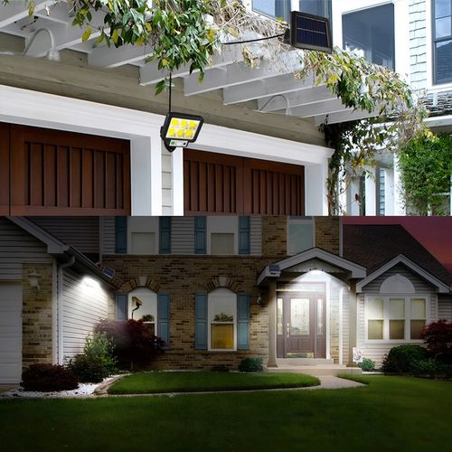 LAMPA SOLARNA LED DO OGRODU GARAŻU Z CZUJNIKIEM ZMIERZCHU RUCHU + PILOT na Arena.pl