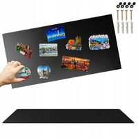 Tablica magnetyczna na magnesy z wakacji 50x100cm metalowa Czarna Loft