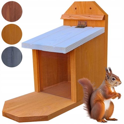 DOMEK DLA WIEWIÓREK, KARMNIK - z drewna. łatwy montaż - 3 kolory na Arena.pl