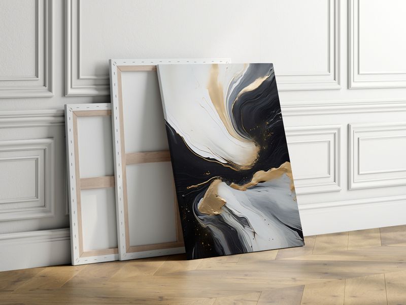 Obraz Canvas Styl GLAMOUR Złota Abstrakcja Marmur Dekoracja 40cm x 30cm zdjęcie 5