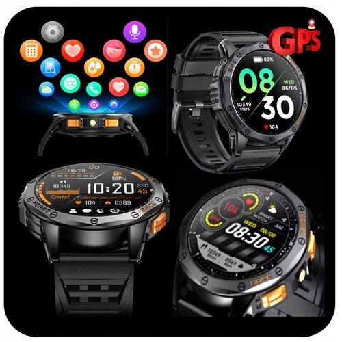 SMARTWATCH MĘSKI Z GPS K67 PL-MENU WODOODPORNY SMSY ROZMOWY SMART WATCH na Arena.pl