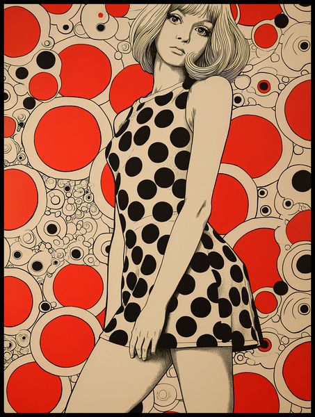 Plakat 75x100cm Czerwone Kropki zdjęcie 2